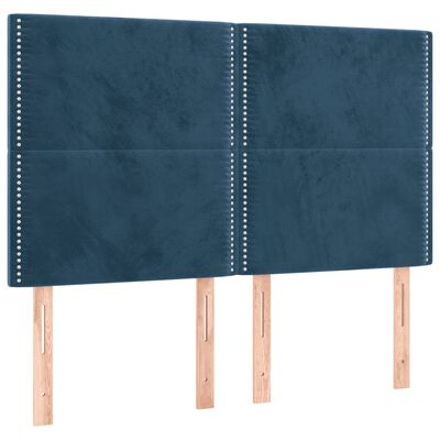 vidaXL Giroletto senza Materasso Blu Scuro 140x190 cm in Velluto