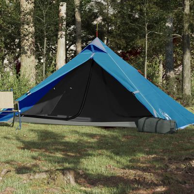 vidaXL Tenda da Campeggio Tipi per 1 Persona Blu Impermeabile