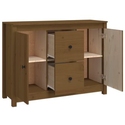 vidaXL Credenza ambra 100x35x74 cm in Legno Massello di Pino