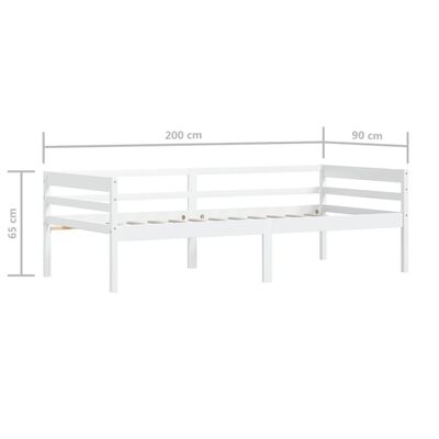 vidaXL Giroletto Bianco in Legno Massello di Pino 90x200 cm