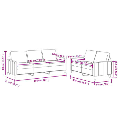 vidaXL Set di Divani 2 pz con Cuscini cappuccino in Similpelle