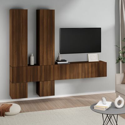 vidaXL Mobile Porta TV a Parete Rovere Marrone in Legno Multistrato