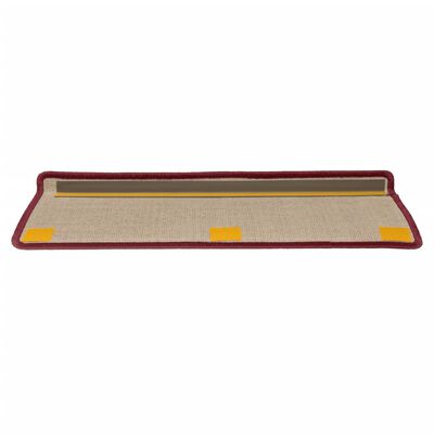 vidaXL Tappetini per Scale 15 pz 65x21x4 cm Rosso Opaco