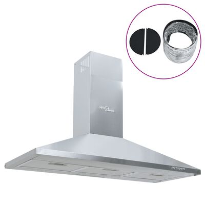 vidaXL Cappa da Cucina 90 cm in Acciaio Inox