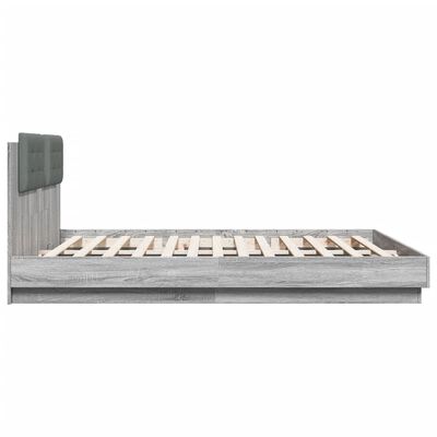 vidaXL Giroletto Testiera Grigio Sonoma 180x200 cm Legno Multistrato