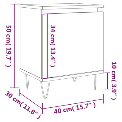 vidaXL Comodini 2 pz Rovere Sonoma 40x30x50 cm in Legno Multistrato