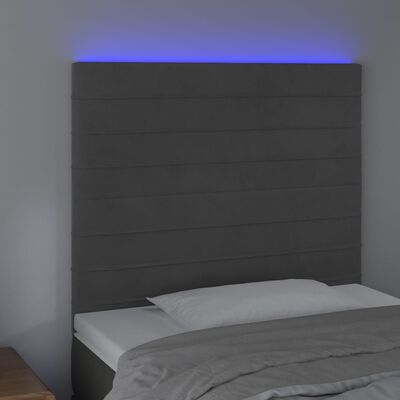 vidaXL Testiera a LED Grigio Scuro 80x5x118/128 cm in Velluto