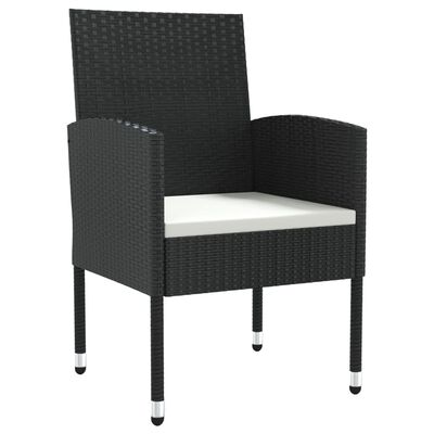 vidaXL Set da Pranzo da Giardino 9 pz Nero in Polyrattan e Acciaio