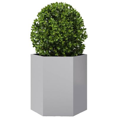 vidaXL Fioriera da Giardino Esagono 46x40x45 cm in Acciaio Zincato