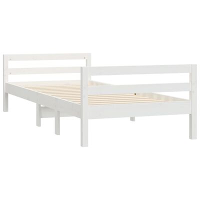 vidaXL Giroletto senza Materasso Bianco 90x200 cm Legno Massello Pino