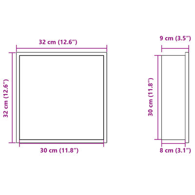 vidaXL Nicchia per Doccia Oro Spazzolato 32x32x9cm in Acciaio Inox