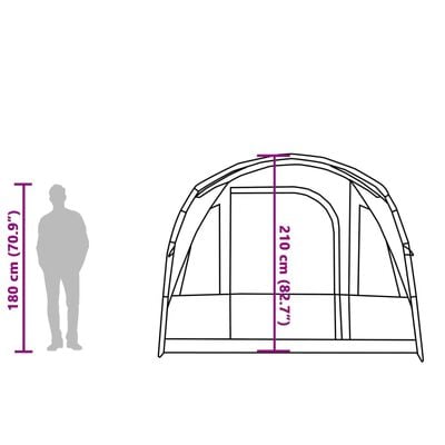 vidaXL Tenda da Campeggio a Tunnel per 3 Persone Verde Impermeabile