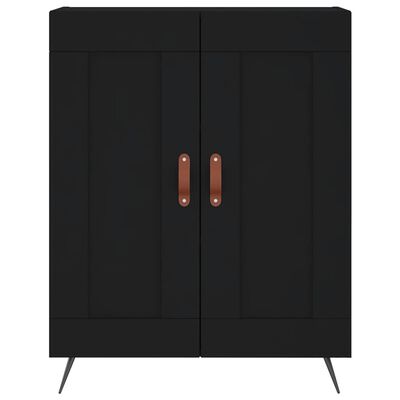 vidaXL Credenza Nera 69,5x34x180 cm in Legno Multistrato