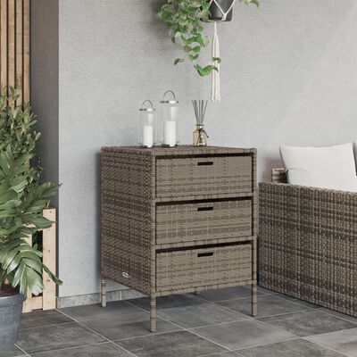 vidaXL Armadietto Portaoggetti Giardino Grigio 55x59x80cm Polyrattan