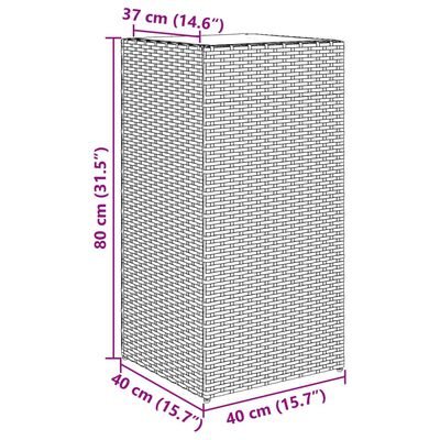 vidaXL Fioriere da Giardino 2 pz Nere 40x40x80 cm in Polyrattan