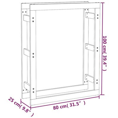 vidaXL Portalegna 80x25x100 cm in Legno Massello di Pino