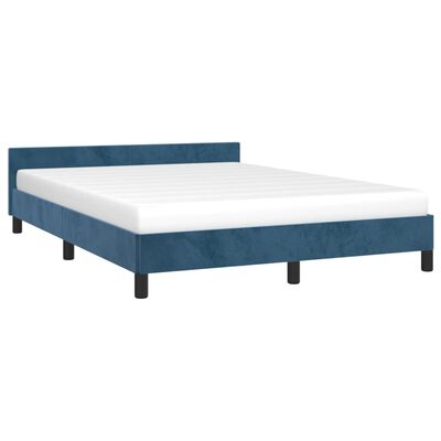 vidaXL Giroletto senza Materasso Blu Scuro 140x190 cm in Velluto