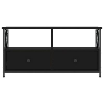 vidaXL Mobile Porta TV Nero 90x33x45 cm in Legno Multistrato e Ferro