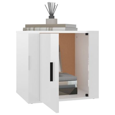 vidaXL Comodini 2 pz in Bianco Lucido 50x39x47 cm