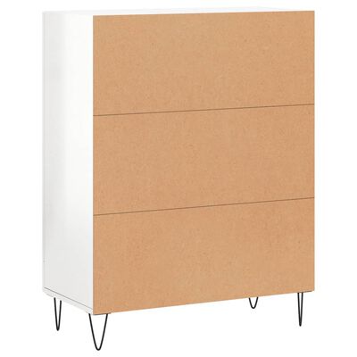 vidaXL Credenza 69,5x34x90 cm in Legno Multistrato Bianco Lucido