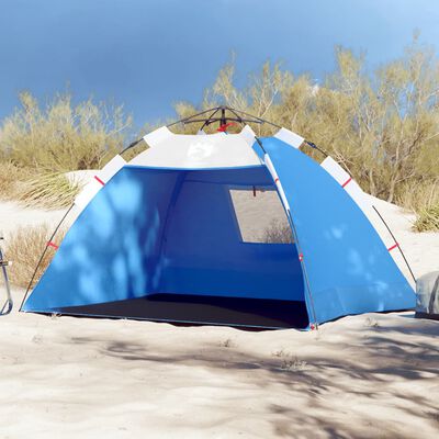 vidaXL Tenda da Spiaggia 2Persone Azzurro Rilascio Rapido Impermeabile