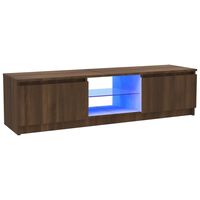 vidaXL Mobile Porta TV con Luci LED Rovere Marrone 120x30x35,5 cm