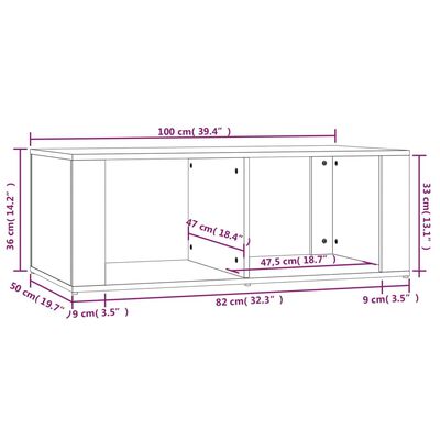 vidaXL Tavolino da Salotto Rovere Marrone100x50x36cm Legno Multistrato