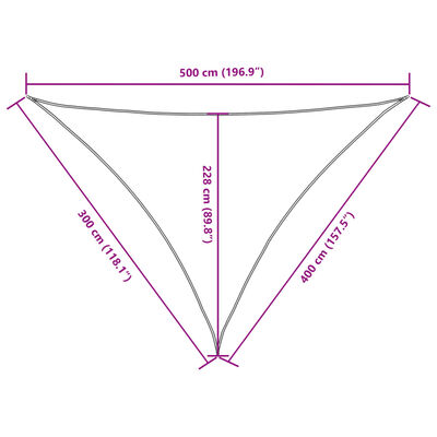 vidaXL Parasole a Vela Oxford Triangolare 3x4x5 m Nero