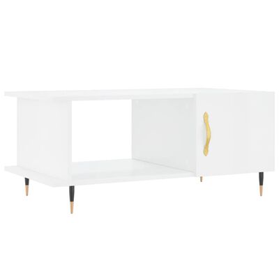 vidaXL Tavolino da Salotto Bianco Lucido 90x50x40 cm Legno Multistrato