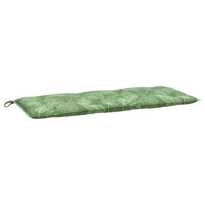 vidaXL Cuscino Panca Giardino con Motivo a Foglie 120x50x7 cm Tessuto