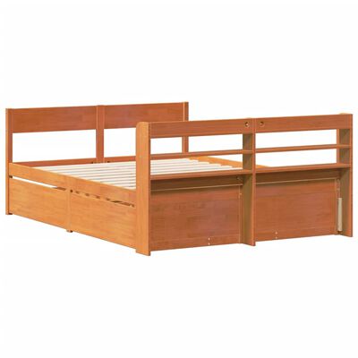 vidaXL Letto senza Materasso Marrone Cera 140x190 cm in Legno di Pino