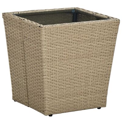 vidaXL Set da Bistrò 3 pz con Cuscini Beige Polyrattan e Vetro