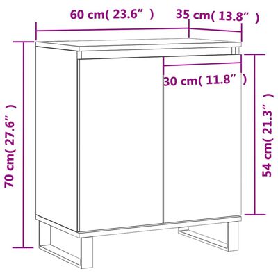 vidaXL Credenza Grigio Sonoma 60x35x70 cm in Legno Multistrato