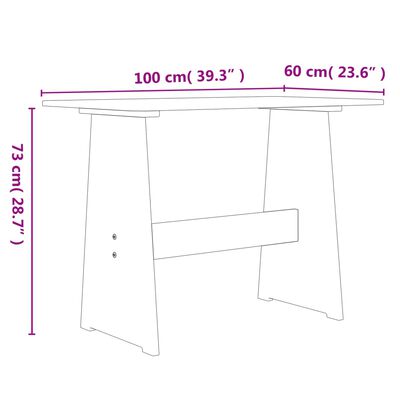 vidaXL Set da Pranzo 3pz REINE Marrone ambra in Legno Massello di Pino