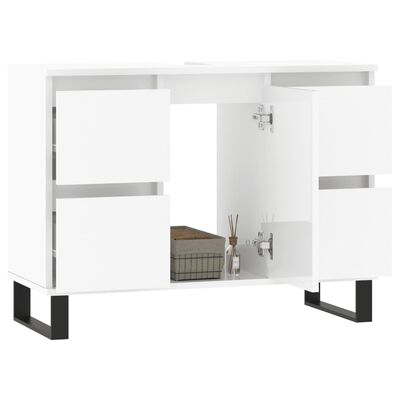 vidaXL Armadietto Bagno Bianco Lucido 80x33x60cm in Legno Multistrato