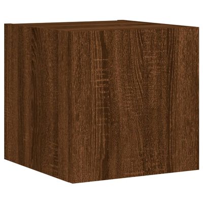 vidaXL Mobili TV a Muro con LED 4pz Rovere Marrone Legno Multistrato