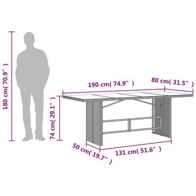 vidaXL Set da Pranzo da Giardino 9 pz con Cuscini in Polyrattan Grigio