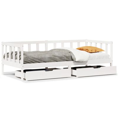 vidaXL Dormeuse con Cassetti Bianco 90x190 cm Legno Massello di Pino