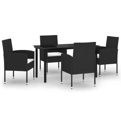 vidaXL Set da Pranzo da Giardino 5 pz Nero