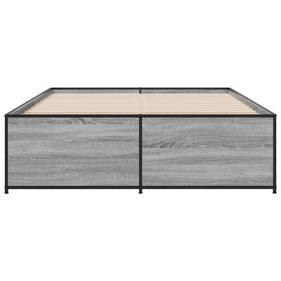 vidaXL Giroletto Grigio Sonoma 120x200 cm in Legno Multistrato Metallo