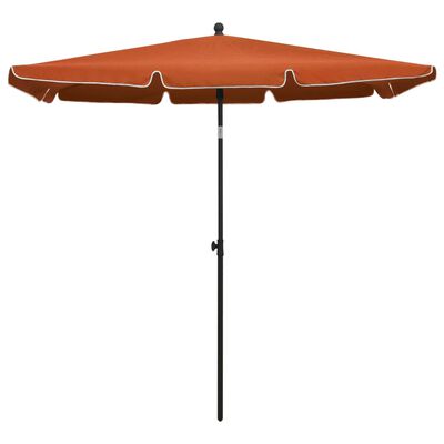 vidaXL Ombrellone da Giardino con Palo 210x140 cm Terracotta