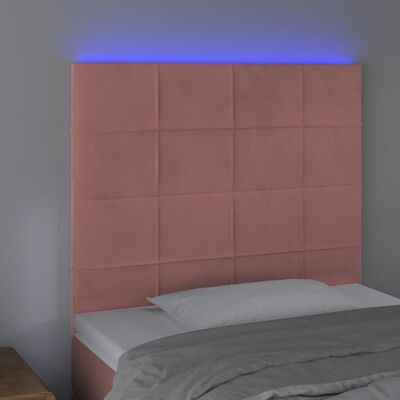 vidaXL Testiera a LED Rosa 100x5x118/128 cm in Velluto