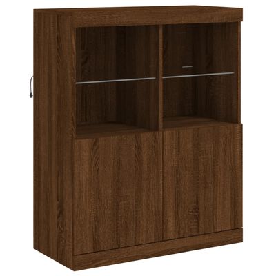 vidaXL Credenza con Luci LED Rovere Marrone 283x37x100 cm