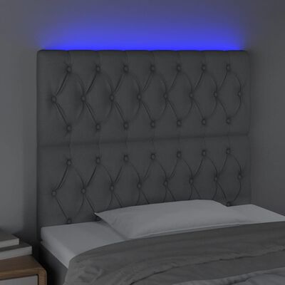 vidaXL Testiera a LED Grigio Chiaro 100x7x118/128 cm in Tessuto