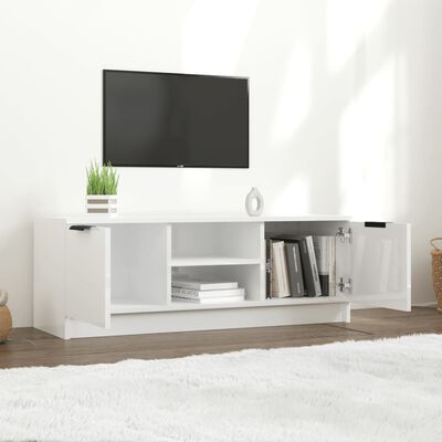 vidaXL Mobile Porta TV Bianco Lucido 102x35x36,5 cm Legno Multistrato