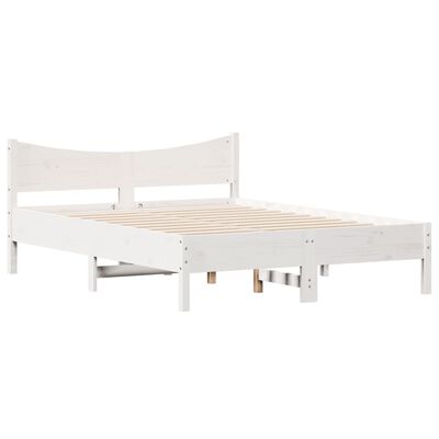 vidaXL Letto senza Materasso Bianco 135x190 cm Legno Massello di Pino