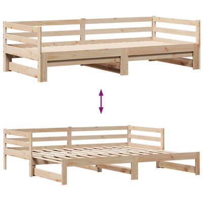 vidaXL Dormeuse Letto Estraibile e Cassetti Bianca 80x200cm Legno Pino