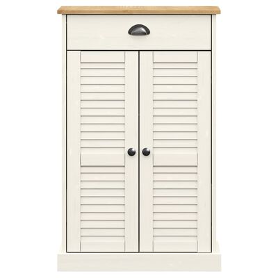 vidaXL Scarpiera VIGO 60x35x96 cm in Legno Massello di Pino Bianco