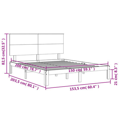 vidaXL Giroletto con Testiera Bianco King Size in Legno Massello