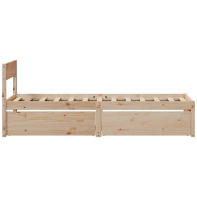 vidaXL Letto senza Materasso 75x190 cm in Legno Massello Pino